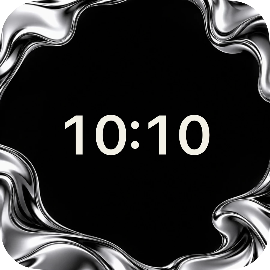 Liquid Chrome: digitale Uhr mit flüssigem Chromrahmen
